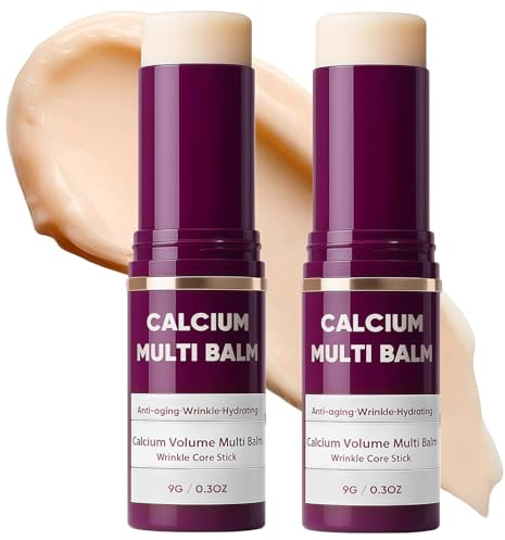2Pcs Korean Collagen Moisturizing Stick, Calcium Multi Balm for Wrinkle Care, Hydrating & Firming Skin Cream for Face, Eyes & Neck