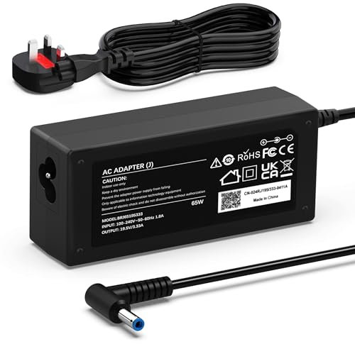 65W Laptop Charger for HP EliteBook, Pavilion, Chromebook, ProBook, Envy, Spectre, Stream, 250 G6, 255 G7, 741727-001 710412-001 and more(4.5 X 3mm)