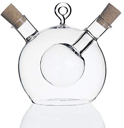 RB Distributeur d'huile et de vinaigre 2 en 1 - Fournitures de cuisine en verre pour huile et vinaigre