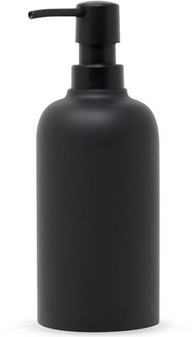 Yew Design Matte Black Soap Dispenser for Bathroom, 15oz Round Rustproof Liquid Hand Dish Soap Dispenser Pump for Kitchen Sink, Countertop, and Bathroom