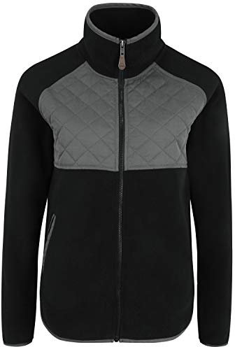 OXMO Malin Damen Fleecejacke Sweatjacke Jacke, Größe:L, Farbe:Black (194007)