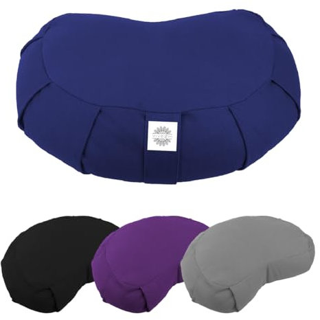 Vivezen - Pouf, zafu, coussin de méditation, yoga - Demi-lune - 44 x 27 x 13 cm - Plusieurs coloris