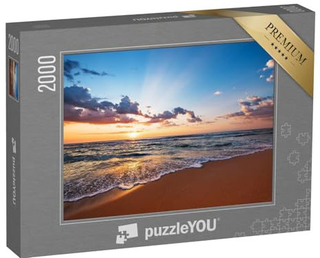 puzzleYOU: Puzzle 2000 Teile „Sonnenaufgang am Meer, Strand, Wellen“ – aus der Puzzle-Kollektion Strand