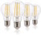 FLSNT Dimmable Ampoule LED Edison E27, A60 Rétro LED à Filament Lampe, 7W(équivalent 60W), 2700K Blanc Chaud 950LM, Verre transparent, Lot de 4