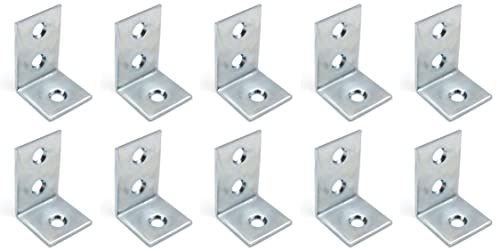 Design61 10er Set Winkelverbinder Möbel Winkel L-Winkel Stahl Verzinkt 31mm x 21mm