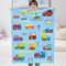 Kuscheldecke Personalisierte Geschenke für Kinder Jungen Mädchen Baby, Personalisierte Kinderdecke mit Name und Motivfarbe, Super Weiche Fleecedecke Wohndecke Ideal für Geburtstag (LKW 02)