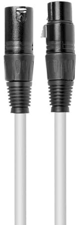 Cable para micrófono Cable de Audio XLR Cable de 3 pines XLR macho a XLR hembra Cable de altavoz equilibrado for micrófono etapa amplificador de sonido en vivo ( Color : White , Length : 10m )