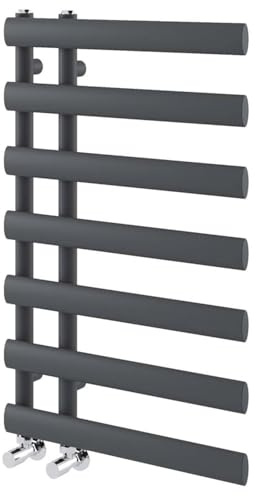 Go Bathrooms Denver Grey Towel Radiator 780 x 500 Heated Towel Rail Vertical Designer Bathroom Radiator Heated Ladder Rail Central Heating
