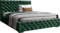 Samtstoff Polsterbett Doppelbett 140x200 160x200 180x200 cm Grün Bettgestell Mit Bettkasten Lattenrost und Gestepptes Kopfteil - Hydrophobe Stoff - Chesterfield-Stil - Dunkelgrün - 160 x 200 cm
