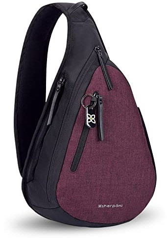 Sherpani Esprit Anti-Diebstahl-Schultertasche, Sling-Rucksack, Crossbody-Rucksack, passend für 10-Zoll-Tablets, Merlot, Einheitsgröße, Sling Rucksack