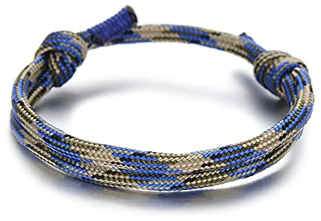 OLGER Herren Armband, Mode Buntes Nautisches Paracord-Armband Ente Blau Tarnung Seil Flechtarmband Für Männer Frauen Verstellbare Freundschaftsarmbänder Outdoor-Schmuck
