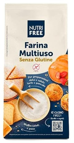 Nutri Farina Multiuso Mehrzweckmehl glutenfrei dolce salato 1 x 1kg | Senza lattosio e proteine del latte, universale für pane, torte, biscotti, besciamella e impasti, Gesamtnettogewicht 1 kg