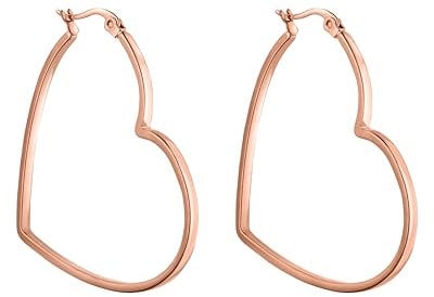 PURELEI® Big Love Ohrringe (Rosegold) – Damenohrringe aus langlebigem Edelstahl – Wasserfeste Ohrringe Damen – 44,5 x 42 mm – Modeschmuck für deinen individuellen Look