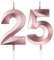 FAINCA 25 Geburtstagskerzen, 3D Kerzen Geburtstag, 5CM Roségold Geburtstagskerzen Zahlen, Helle Geburtstagskerze, Tortendeko Geburtstag, Birthday Candles für Geburtstagsdeko (Nummer 25)