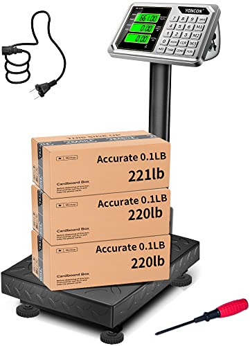 Digital Industrial Platform Scale for Packages, 661lb Weight Shipping Scale, 0.1LB Super Accuracy Commercial Scale for Luggage, Shipping, A6-300 Postal Scale with Price Computing, Kg/LB, LCD, Adapter