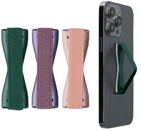 kwmobile Smartphone Fingerhalter 3 Set - Handy Halter Griff Halterung Einhandbedienung - 3X Handyhalter in Metallic Petrol Metallic Brombeere Metallic Rosegold