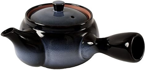 Mino ware Japanese Pottery Teapot Kyusu Aurora Snowy Night Navy with Infuser made in Japan (Japan Import) SYK002 (Navy)