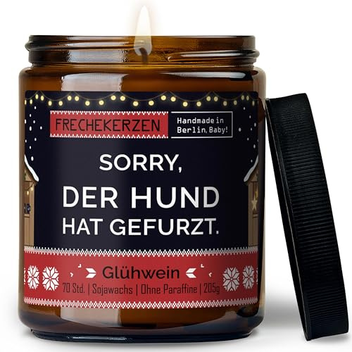 Lustige Duftkerze mit Spruch für Hunde Besitzer & Liebhaber | Handgemacht aus Sojawachs | In Geschenkbox | Nachhaltiges Valentinsgeschenk, Gast Geschenk Hundehalter Dog Lovers |Glühwein