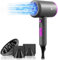 slopehill Ionen Föhn AC Motor 1800W Haartrockner Schnelltrocknen Hair Dryer, Haarfön mit Heiß-/Kalttaste, 3 Fön Concentrators and Diffuser, 3 Temperatureinstellungen, 2-Gang (grau) Lila Grau