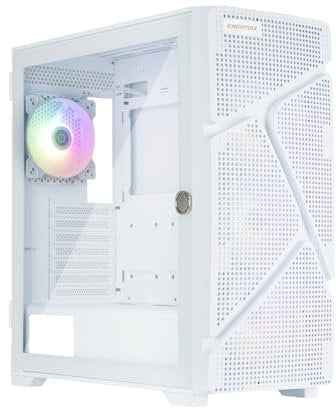 ENERMAX MarbleShell Mesh MS31, ARGB Estuche Compacto para Juegos ATX Mid-Tower para PC, E-ATX, ATX Placa Base, 4x Ventilador PC ARGB 120mm PWM Blanco Preinstalado, 2x USB3.0 y USB3.2 Type C, Blanco