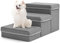 SenDeluz Dog Steps for Sofa Beds, Foldable Pet Steps with Storage Box, Durable Non-Slip Fabric Cover Friendly storage Dog Cat Stairs to Small Dogs and Cats or Injured Pets,3 Steps