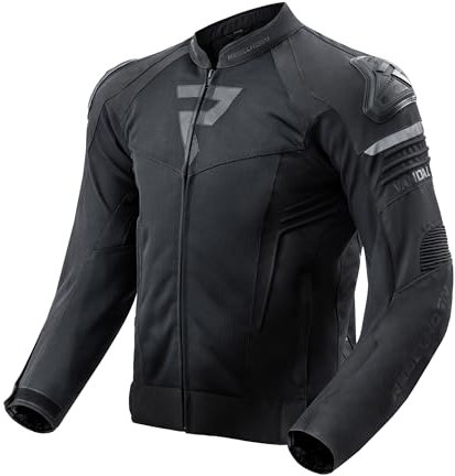 REBELHORN Vandal Mesh Motorradjacke Herren | Textil | Ellbogen und Schulterprotektoren Stufe 2 | Austauschbar Schulterschieber | Große Mesh Belüftungspaneele
