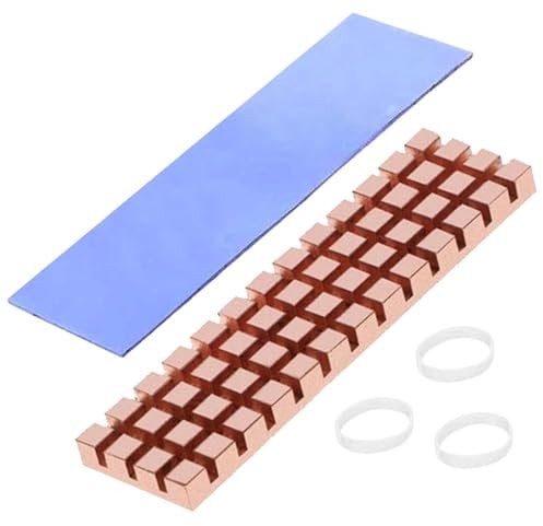 Haojiaho M.2 2280 SSD Heatsink Copper Kit, 67x18x4mm Cooler Heat Sink + Silicone Based Thermal Pad for Cooling M.2 SSD, NVME SSD, SSD