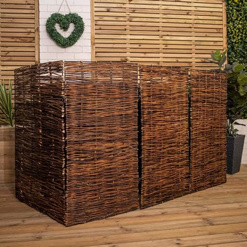 1.16m x 1.83m Triple Garden Patio Willow Wheelie Bin Screen Hideaway