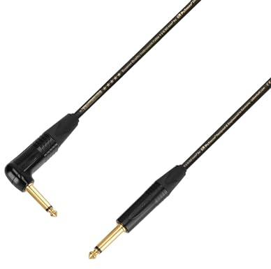 Adam Hall Cables 5 STAR IPR 0450 PALMER CABLE - Instrumentenkabel, Palmer und Neutrik 6,3mm Winkelklinkenstecker auf 6,3mm Klinkenstecker mono, schwarz, 4,5m