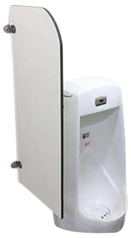 Urinal Trennwand Holz 400x900mm, grau Ecke Gebogen, Wandmontierte Trennwand für Urinal
