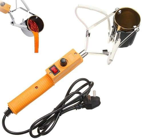 380W Portable Lead Melting Pot, Electric Solder Furnace with Handle for Casting Tin, 65mm Depth Crucibles, 3000g Capacity for Casting Tin, Temperature Range 200-450℃ Solder Pot-Lead Melting Pot Solder