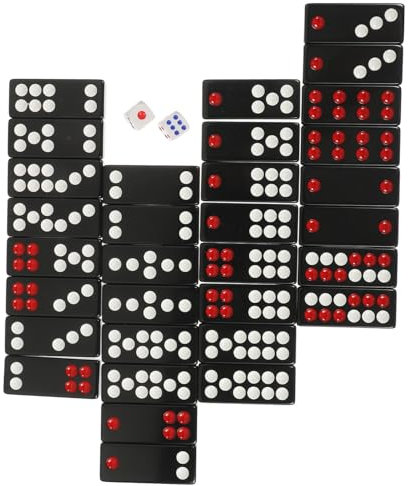 Alasum 1ensemble Jeu De Domino Pai Gow Chinois Portable De Tuiles De Jeu Traditionnel pour Soirées Et Divertissement