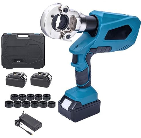 YYLHJW Sertisseuse alimentée par Batterie, sertisseuse électrique, capteur de Pression, Outil de sertissage hydraulique, borne électrique, câble, kit d'outils de Fil (300)