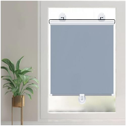 Verdunkelungsrollos Mit Saugnäpfen, Sonnenschutz-rollos, Saugnapf-rollos Ohne Bohren, Sichtschutzvorhänge, Seitenzugrollo, Temporäre Dachfenster Rollo Jalousien, 30-80cm Breit,grey-80x180cm/31*71in