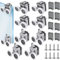 8Pcs Shower Door Rollers, 23mm Shower Door Wheels for Curved Doors Glass Doors, Twin Wheels Pulleys Bathroom Replacement Shower Door Roller with Anti-Collision Block and Screws