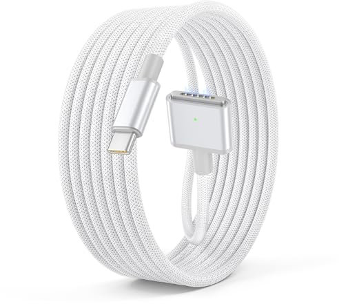 Basesailor para MacBook Pro M4 Cable USB C a Magnetico Safe 3 3M,140W Cable Cargador Tipo C Magnético Mag 3 para MacBook Air (13 15 M4 2025,M3 2024,M2 2023 2022),Pro (16 14 M4 Max M3 2024,M2 M1)