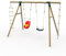 Plum Play Kids Outdoor Wooden Round Pole Garden Swing Set with Ground Anchors- Safe Sturdy A Frame-Up to 50kg user per accessory - Up to 5 year Warranty (Quad Green with Baby Seat)