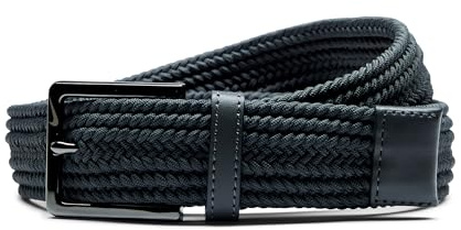 NIKE Men's Stretch Woven Belt, Black Herringbone, S