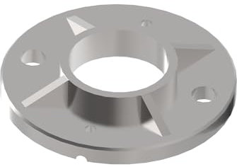 Edelstahl Bodenflansch Ø42,4 x 2,0 mm zum Schweißen Bodenanker Bodenplatte Ø100 mm Pfosten Rohr Geländer Fuß Edelstahlrohr GelaenderFlansch Rohrflansch Halterung Bodenhalterung Rundrohr Pfostenfuß