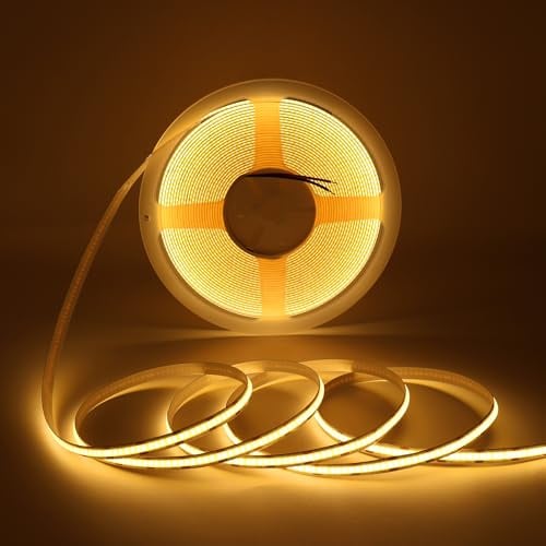 Bande LED COB 10m 24V 2700K Blanc Chaud Douce, Ruban LED Haute Performance sans Chute de Tension, IRC 90+, Éclairage de Luxe pour Intérieur, Compatible Variateur, [Transformateur Non Inclus]