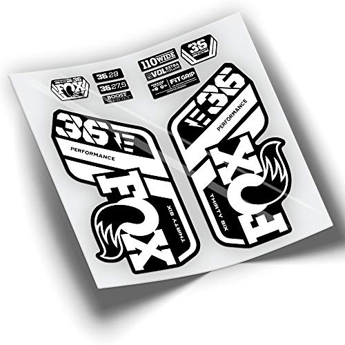 REF:VP431 Kompatible Aufkleber für FOX 36 2021-2025 PERFORMANCE MTB-Gabel, Sticker, Klebefolien, Vinyls für Mountainbikes. (WEISS)