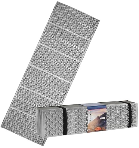 Camping Isomatte Ultraleicht faltbar Silber - 180 x 59 cm - Outdoor Schaumstoff Thermo Bodenmatte - Thermomatte Campingmatte Schlafmatte Strandmatte Sportmatte für Reise Wandern Campen