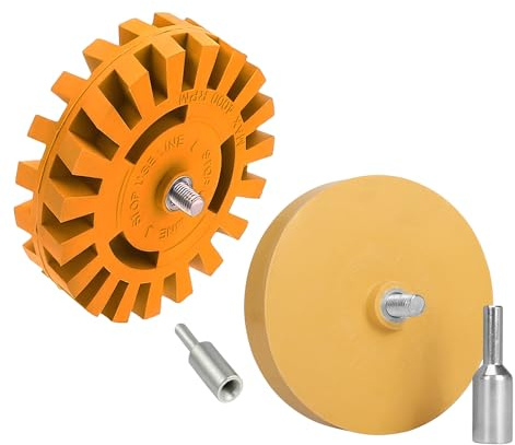 Car Decal Remover Wheel Kit 3.5 Inch and 4 Inch 2Pcs | Rubber sticker removal tool with drill adapter for removing pinstripes and adhesive from cars