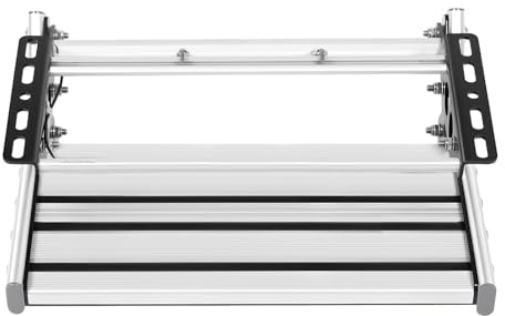 Scalini per camper pieghevoli, 12 V, in lega di alluminio, pieghevoli, automatici, pieghevoli, con barra luminosa a LED, per camper, roulotte, camper