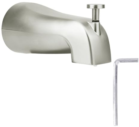 Tub Spout with Diverter, American Standard Bathtub Faucet with Wrench & Hexagonal Screws Bath Tub Faucet Shower Set for 1/2/1.27cm Copper Water Tube Easy to Install Brushed Finish (Silver)