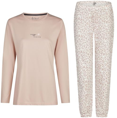 By Louise Damen Pyjama mit Kuschelsocken Nachtwäsche lang, Farbe:Mehrfarbig, Grösse:XL