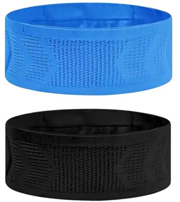 Ceinture de Running, Convient aux Hommes et aux Femmes, pour Transporter téléphone et flasque d’hydratation, Ceinture de Course, Running Belt (Bleu et Noir, S)