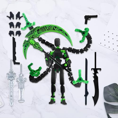 Montage Abgeschlossen T13 Action Figuren, 3D Druck Actionfiguren Mit Mehreren Gelenken, Figuren Schreibtischdekoration Mit 7 Waffen Und 3 Handtypen, Für Spielliebhaber Spielzeug