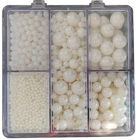 Essbare Weiße Perlen Zuckerstreuer 130g, 4 Größen Zuckerperlen für Kuchendekoration, Backkuchen Dekorationen, Eis Toppings und Cookie Dekoration, Hochzeit Geburtstagsparty Chirstmas Zubehör