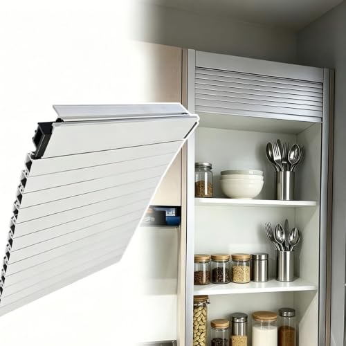 QSTGX Serranda Avvolgibile Stecche Tapparelle Kit Tapparella Avvolgibile Per Armadi Tapparella Avvolgibile Fai-da-te Armadi Per Cucina, Garage, Ufficio E Officina(50x65 cm)